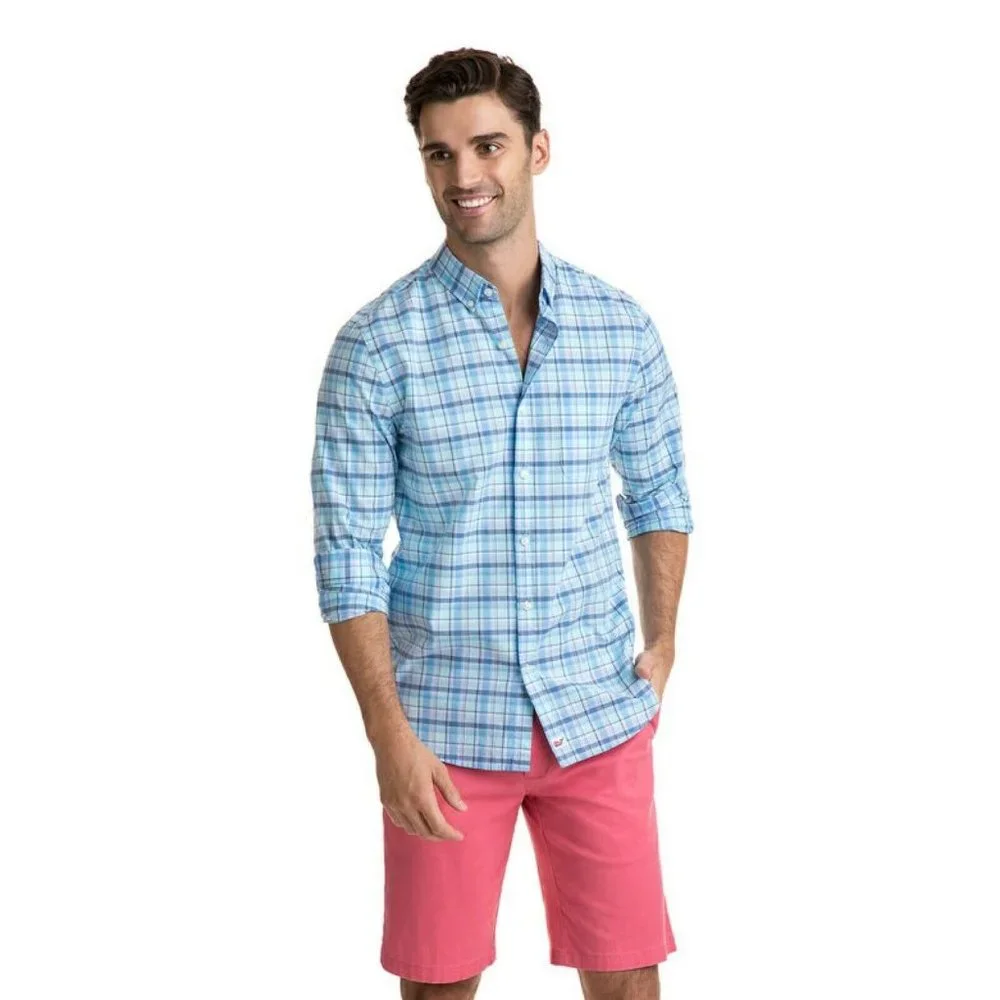 Vineyard Vines Pine Island Plaid Slim Murray Shirt Long Sleeve Mens Size Small - Picture 1 of 11